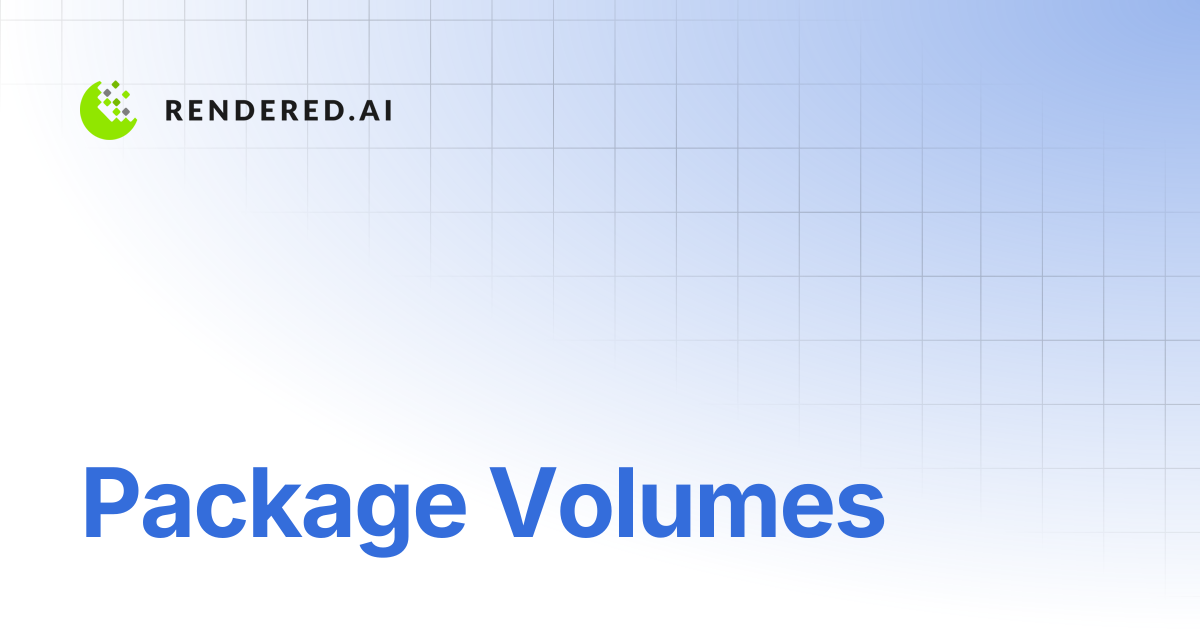 Package Volumes | Rendered.ai Support